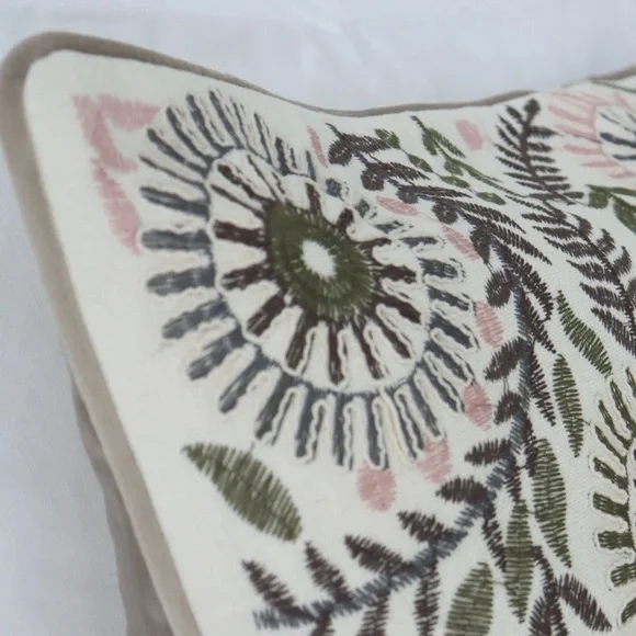 Wayfair Urban Troos Embroidered Lumbar Pillow Cover - Picture 3 of 7